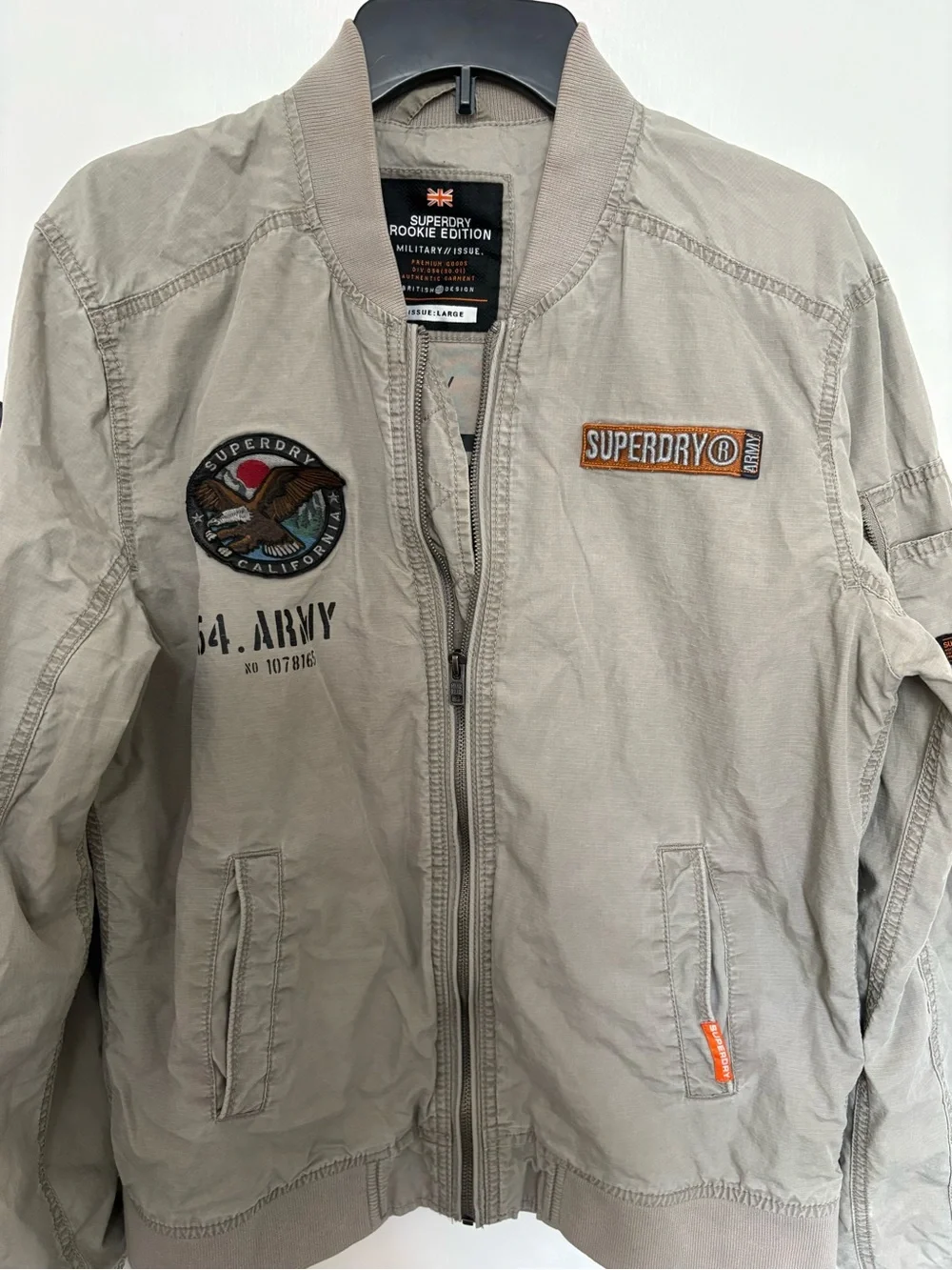 Super dry Rookie Duty Patch Bomber Jacket size L